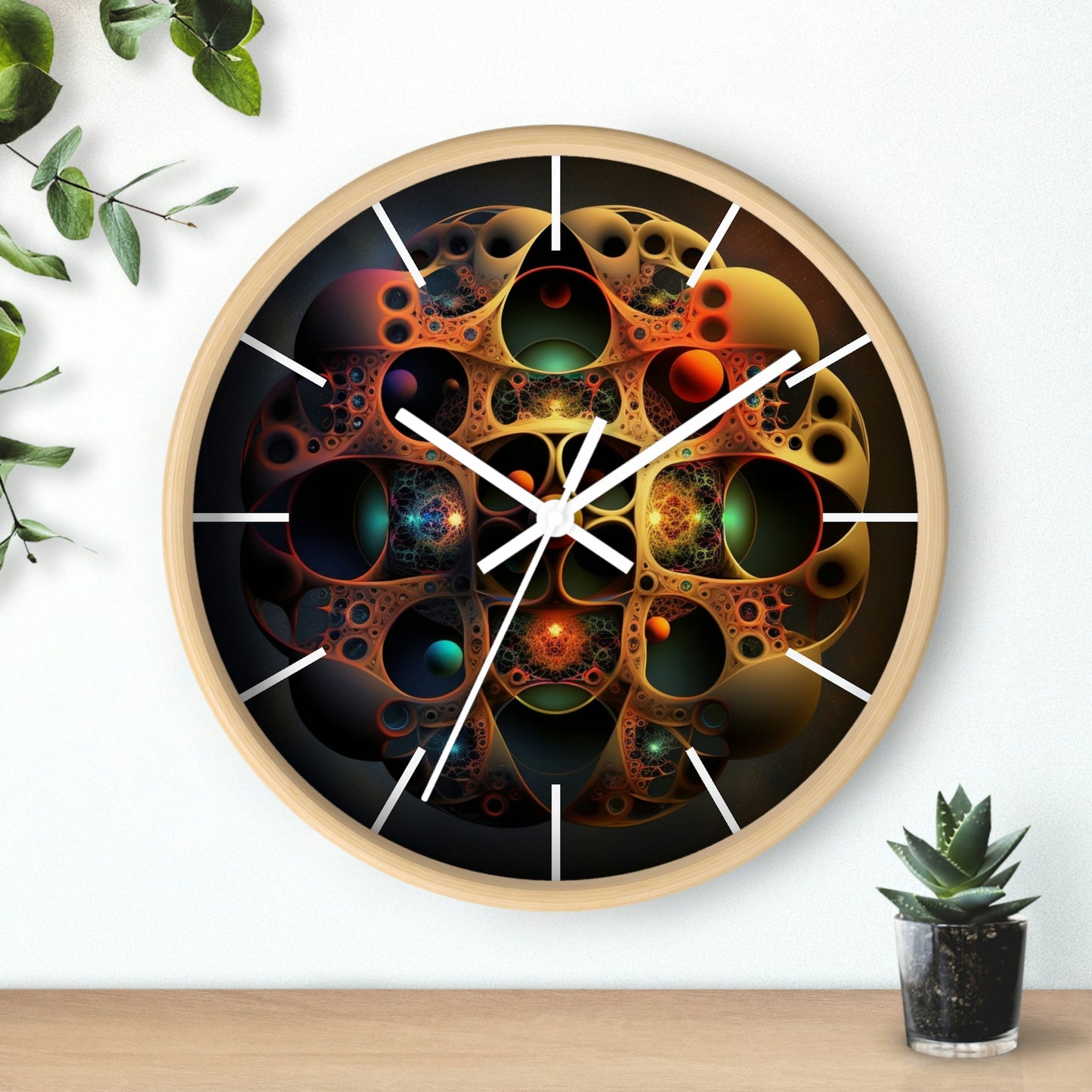 Geometric Wall Clock #4 w/ lines