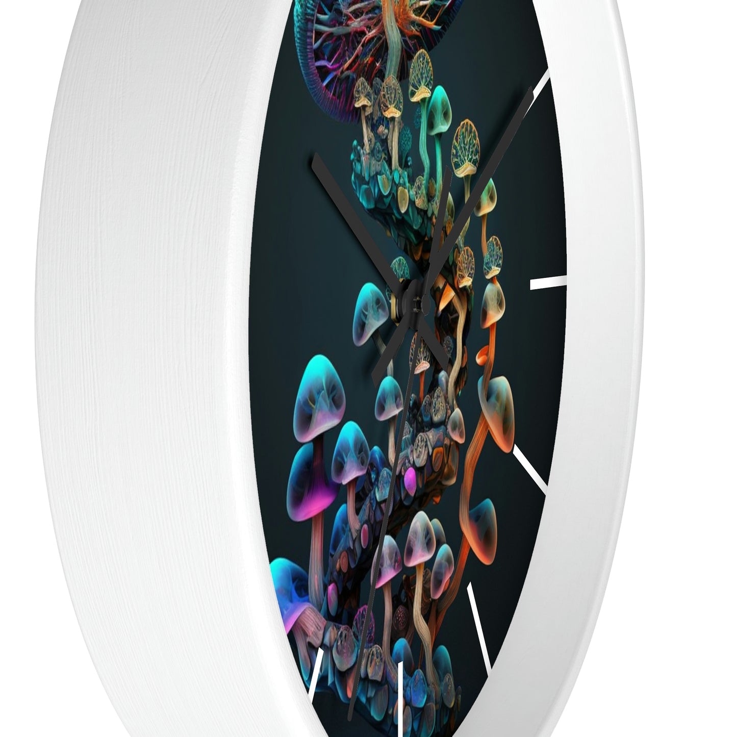 Infinite Mushroom DNA Wall Clock #3 w/ lines