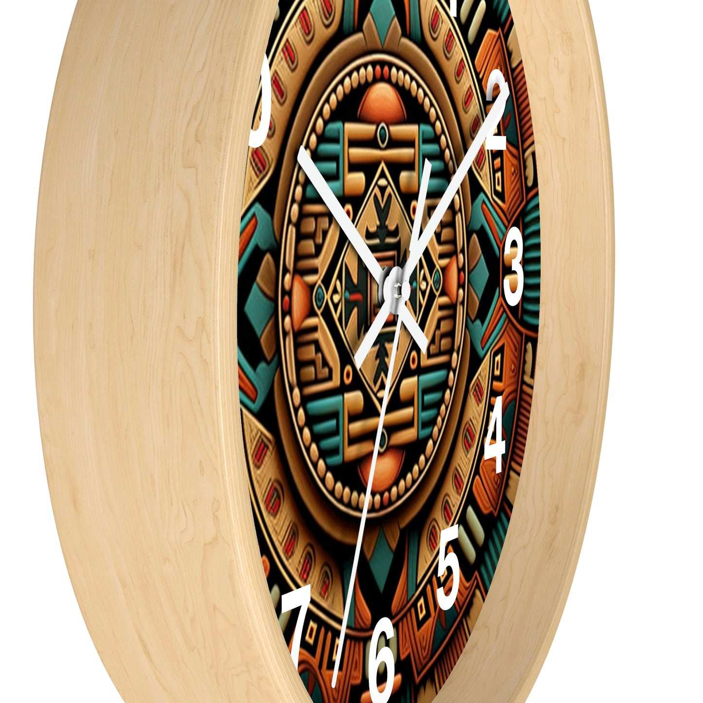 Native American pattern Wall Clock #2 w/ numbers