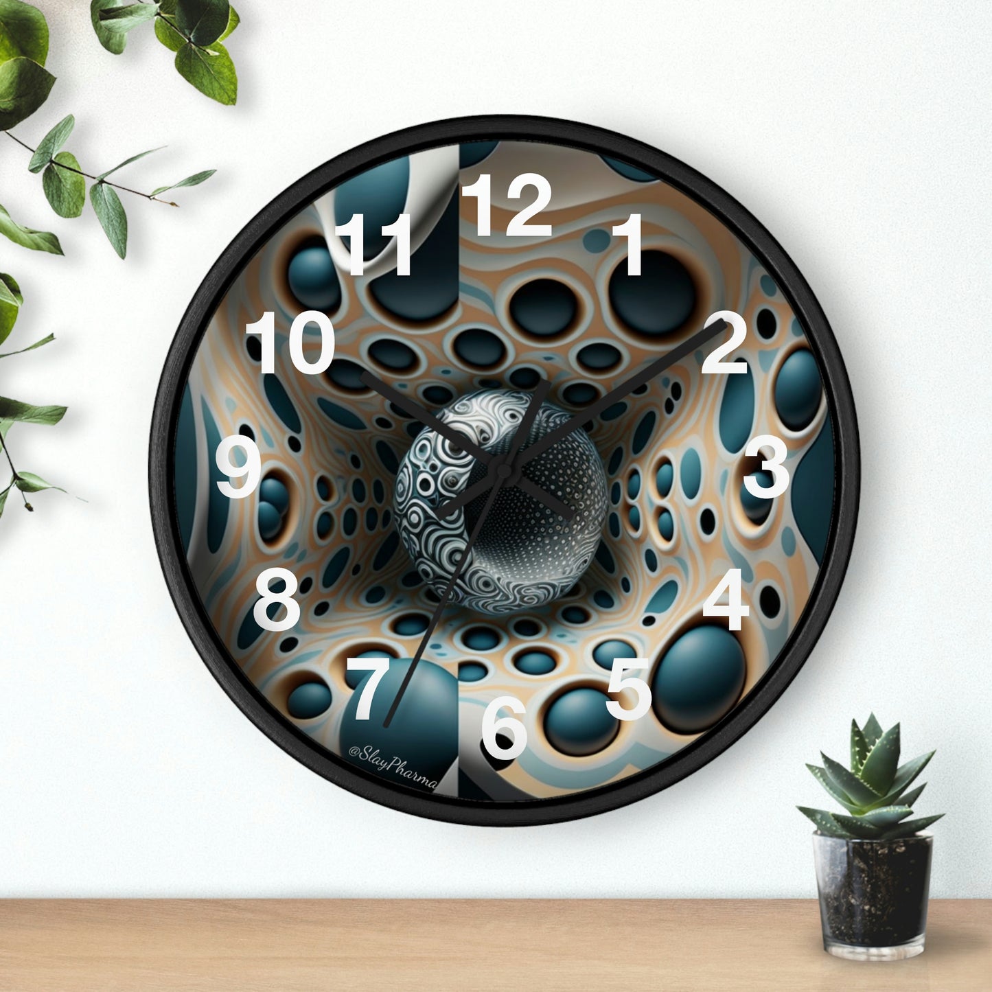 Geometric illusion Wall Clock #11 w/ numbers