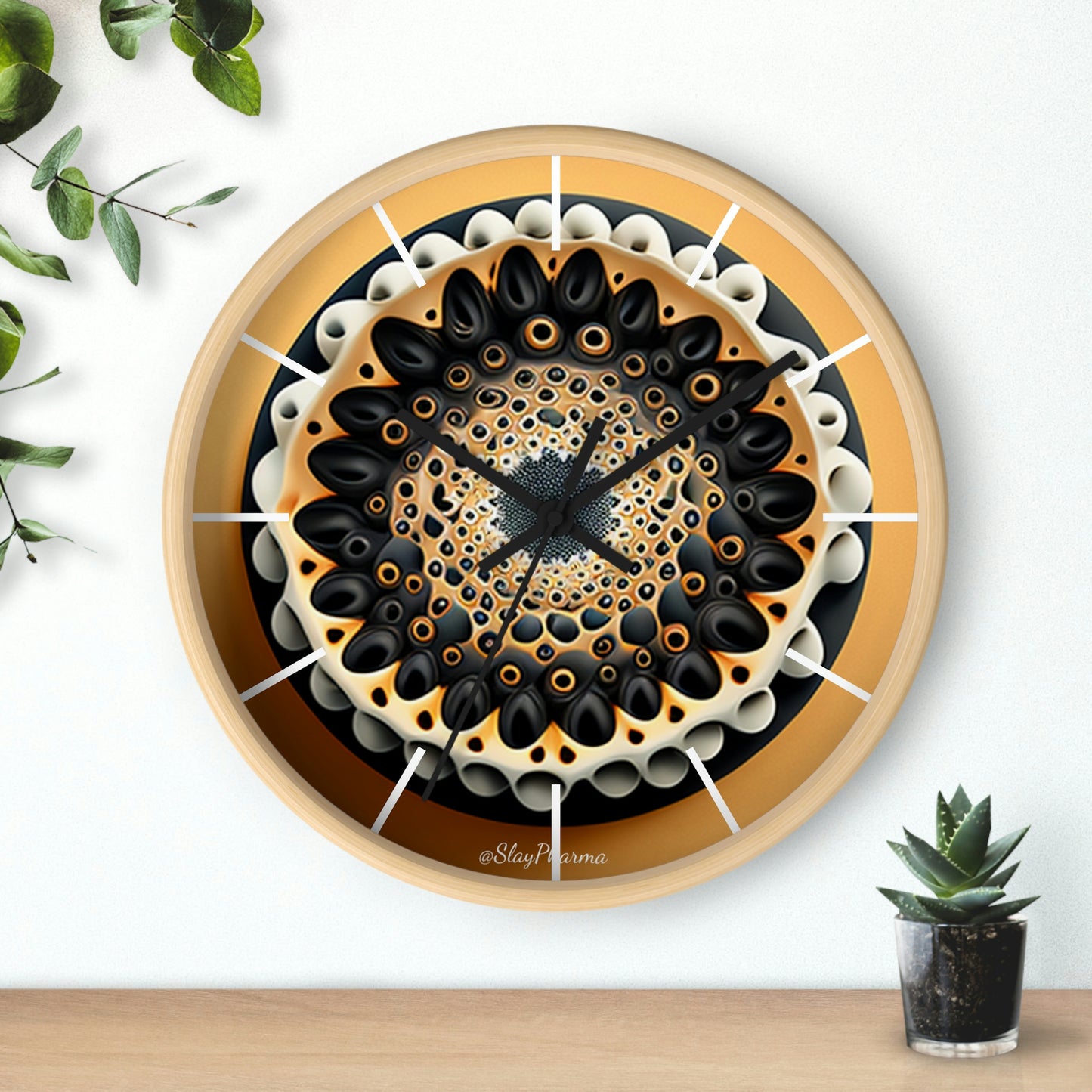 Geometric Wall Clock #7 w/ lines