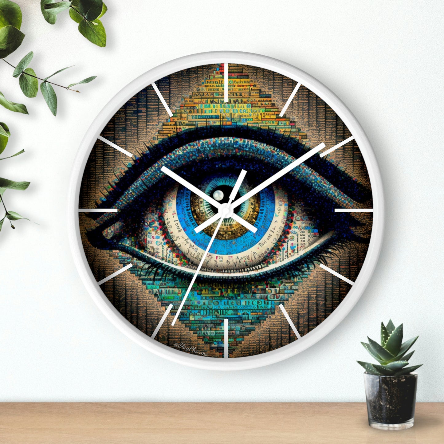 All Seeing Eye Wall Clock #3 w/ lines