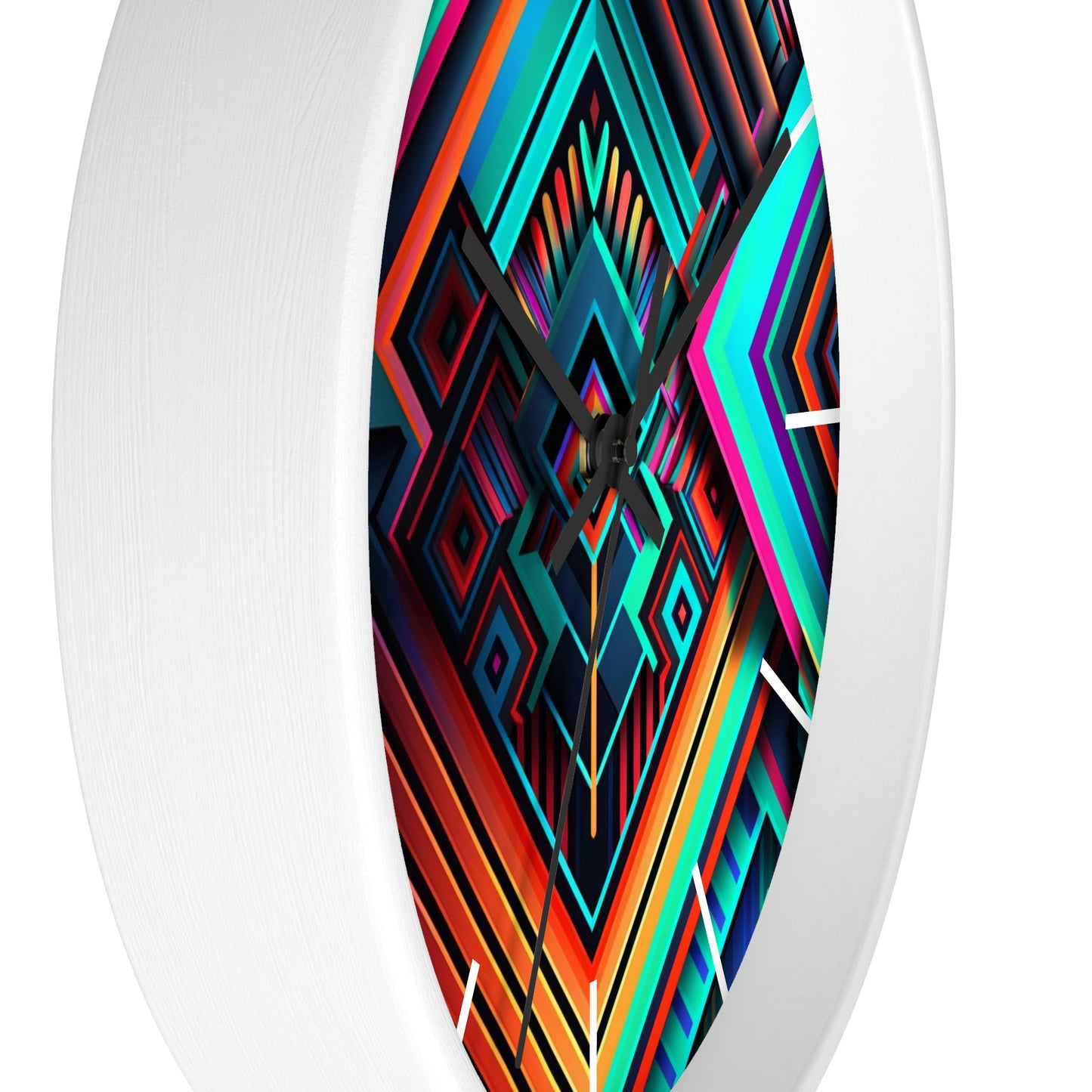 Geometric Wall Clock #1 w/ lines