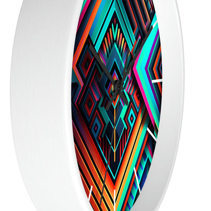 Geometric Wall Clock #1 w/ lines