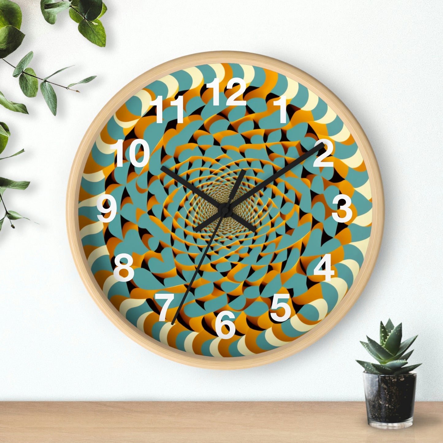 Optical Illusion Wall Clock w/ numbers