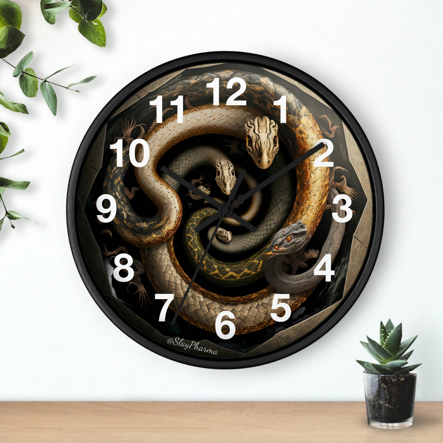 Snakes on a Wall Clock w/ numbers