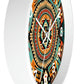 Native American pattern Wall Clock #4 w/ numbers