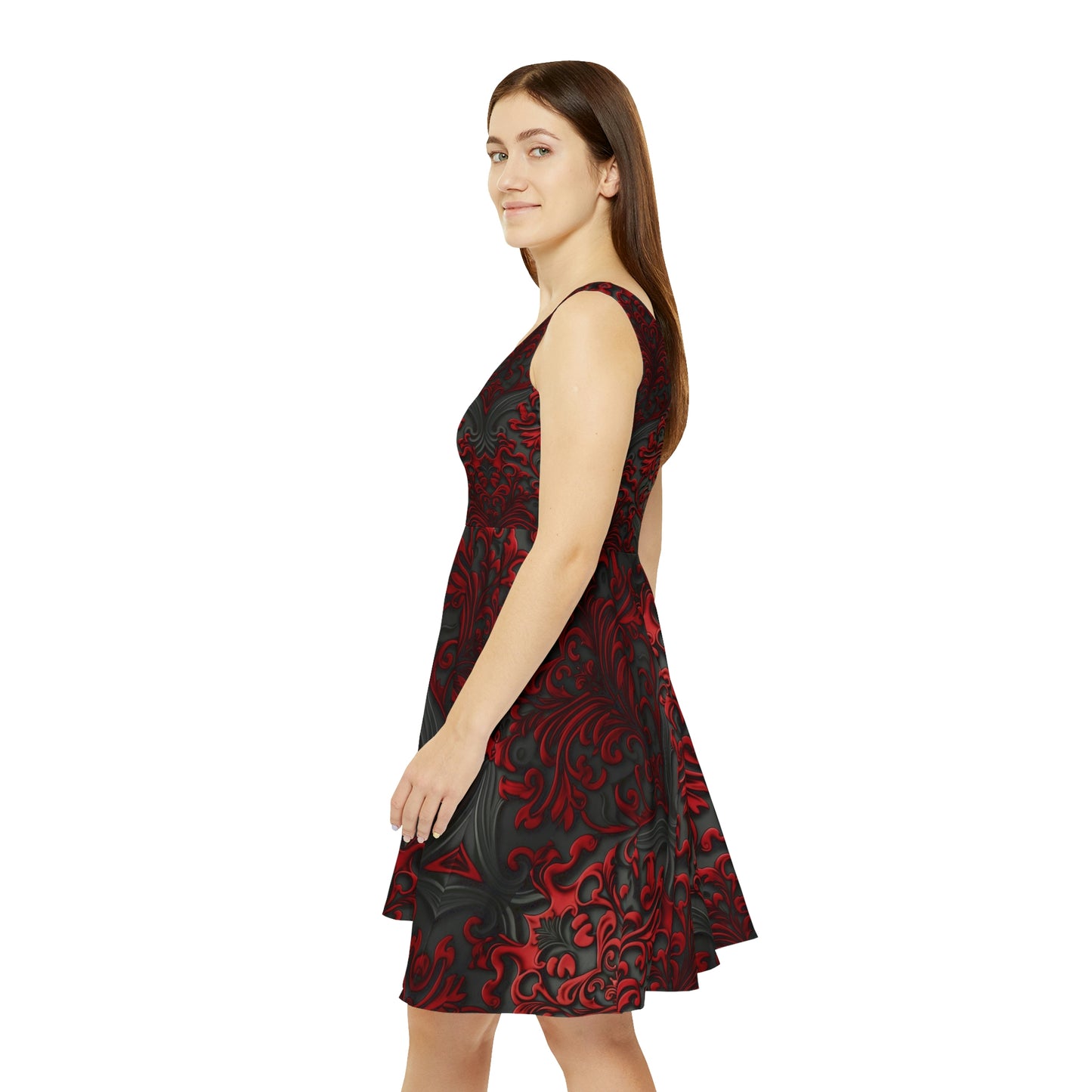 Vampire Renaissance Filigree Pattern Women's Skater Dress #