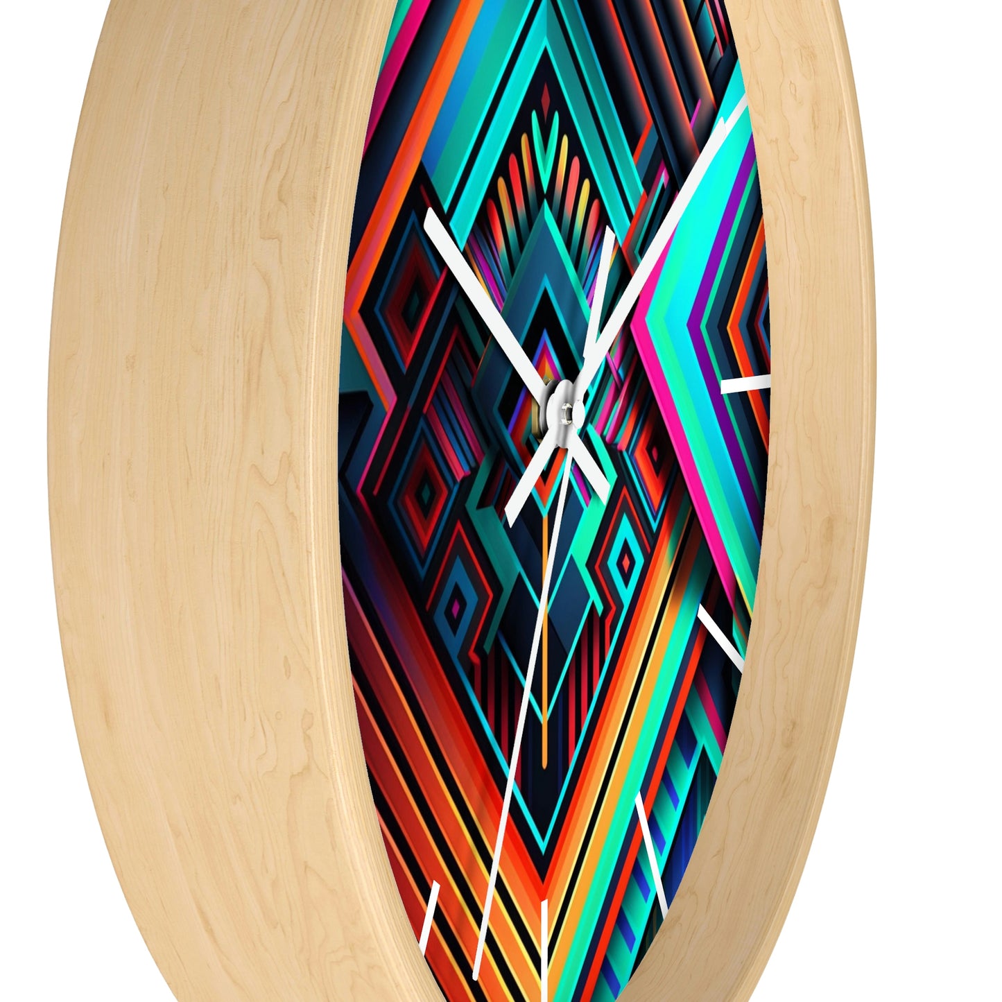 Geometric Wall Clock #1 w/ lines