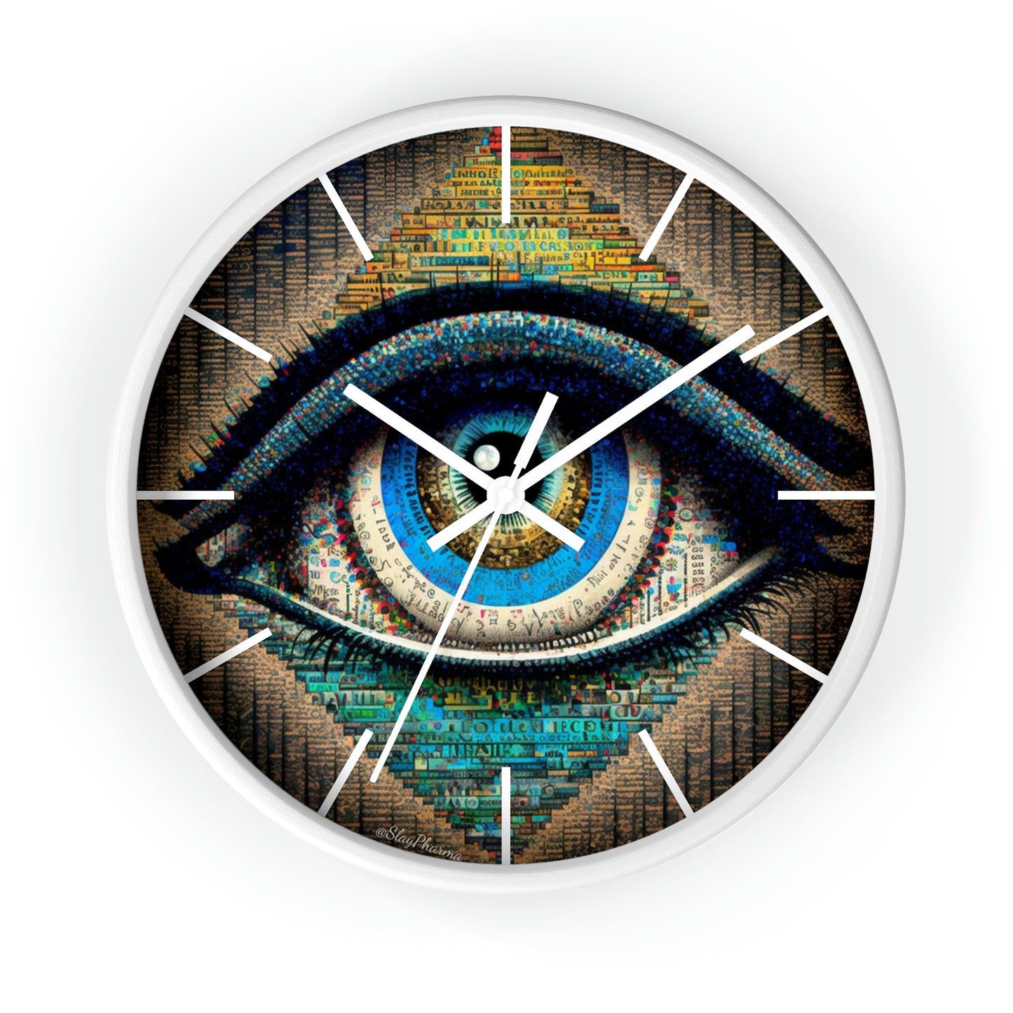 All Seeing Eye Wall Clock #3 w/ lines