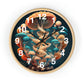 Infinite Mushroom DNA Wall Clock #2 w/ numbers