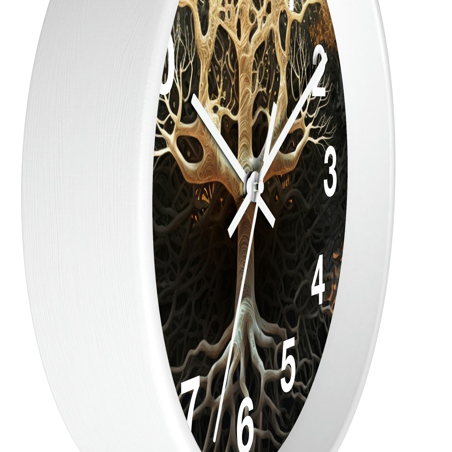 Mycelium Tree Roots Wall Clock w/ numbers