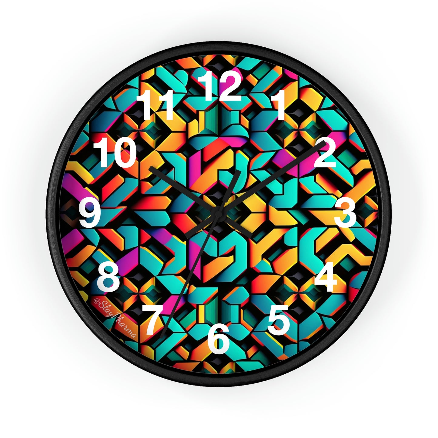 Geometric Wall Clock #2 w/ numbers