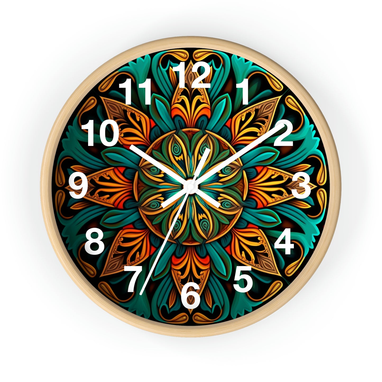 Mandala Wall Clock w/ numbers