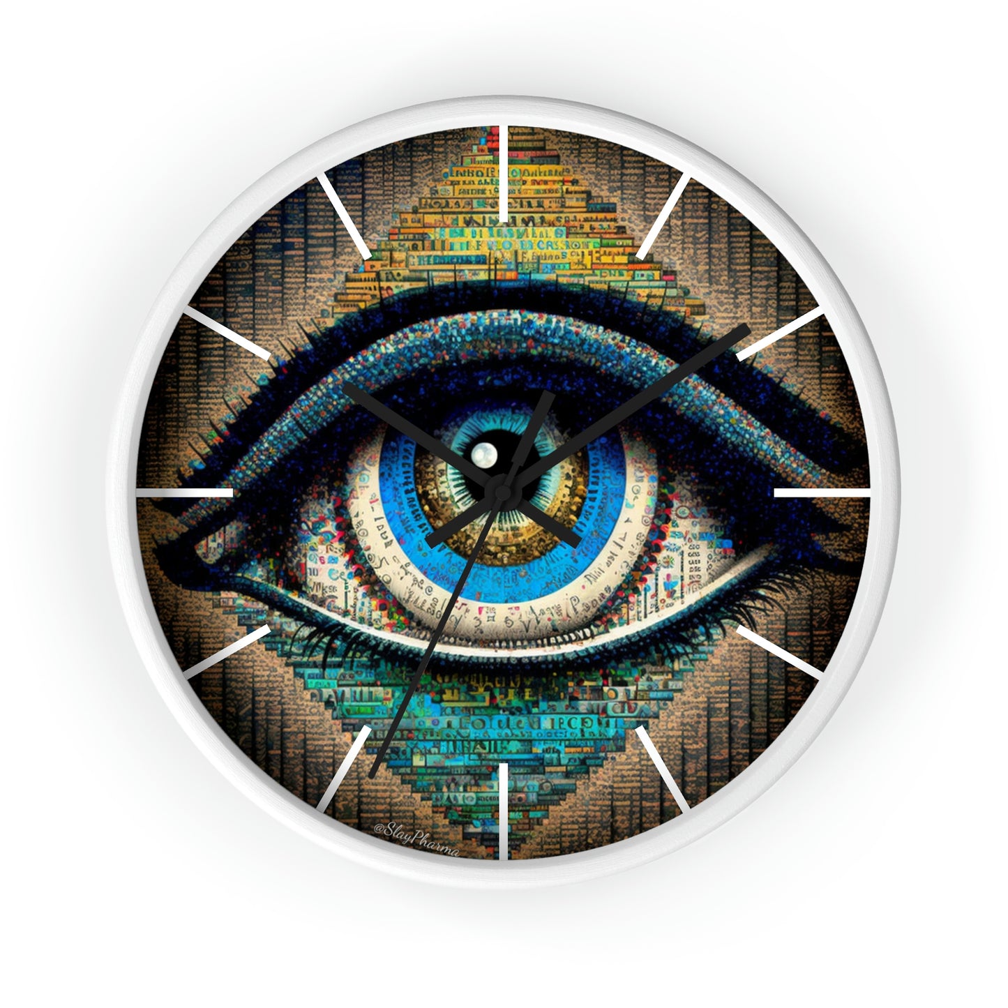 All Seeing Eye Wall Clock #3 w/ lines