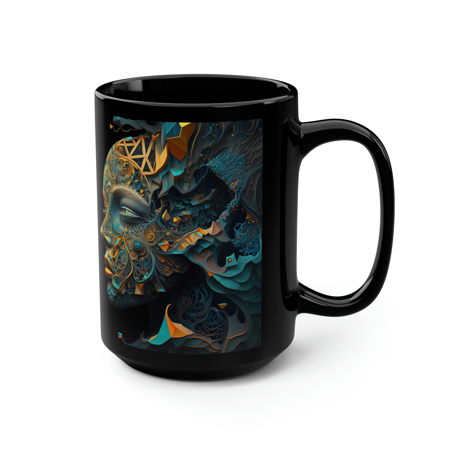 "Question The Nature of Your Reality" Black Mug, 15oz