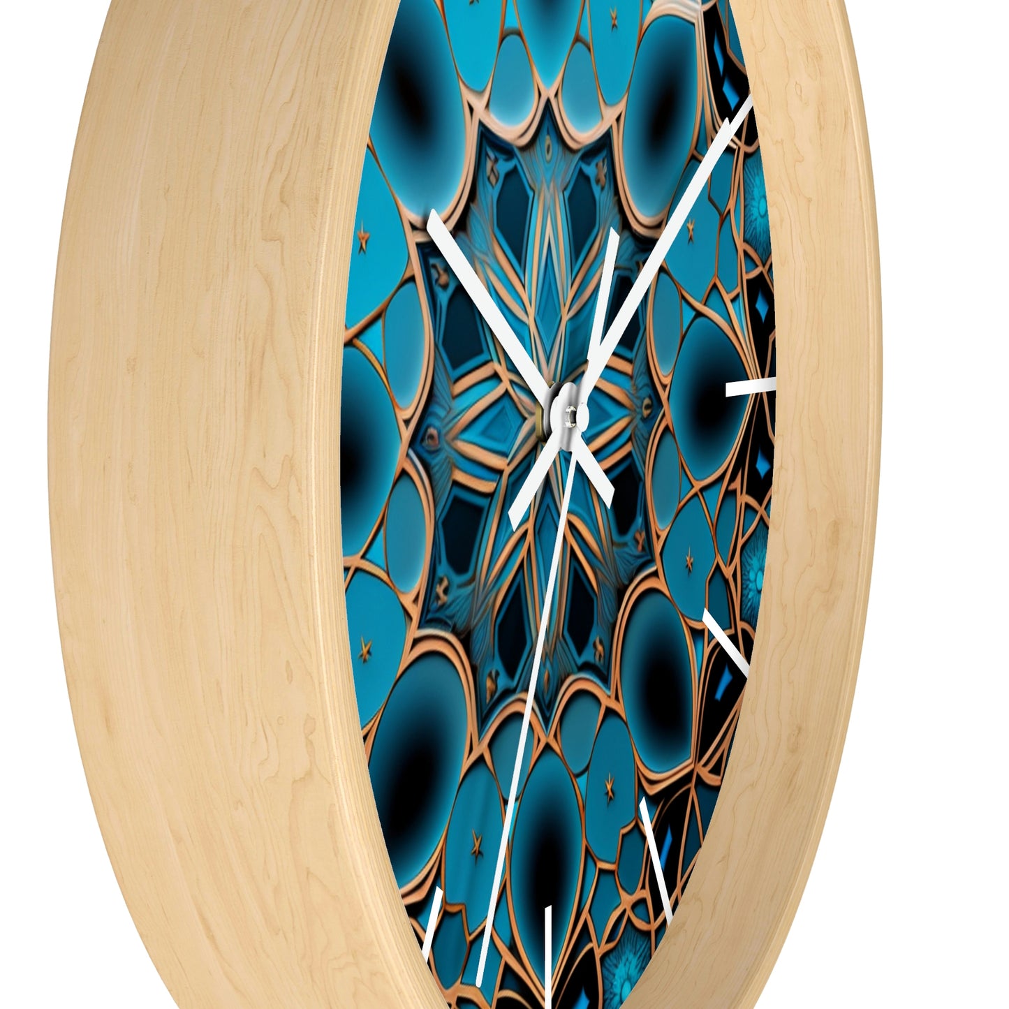 Muqarnas pattern Wall Clock #2 w/ lines