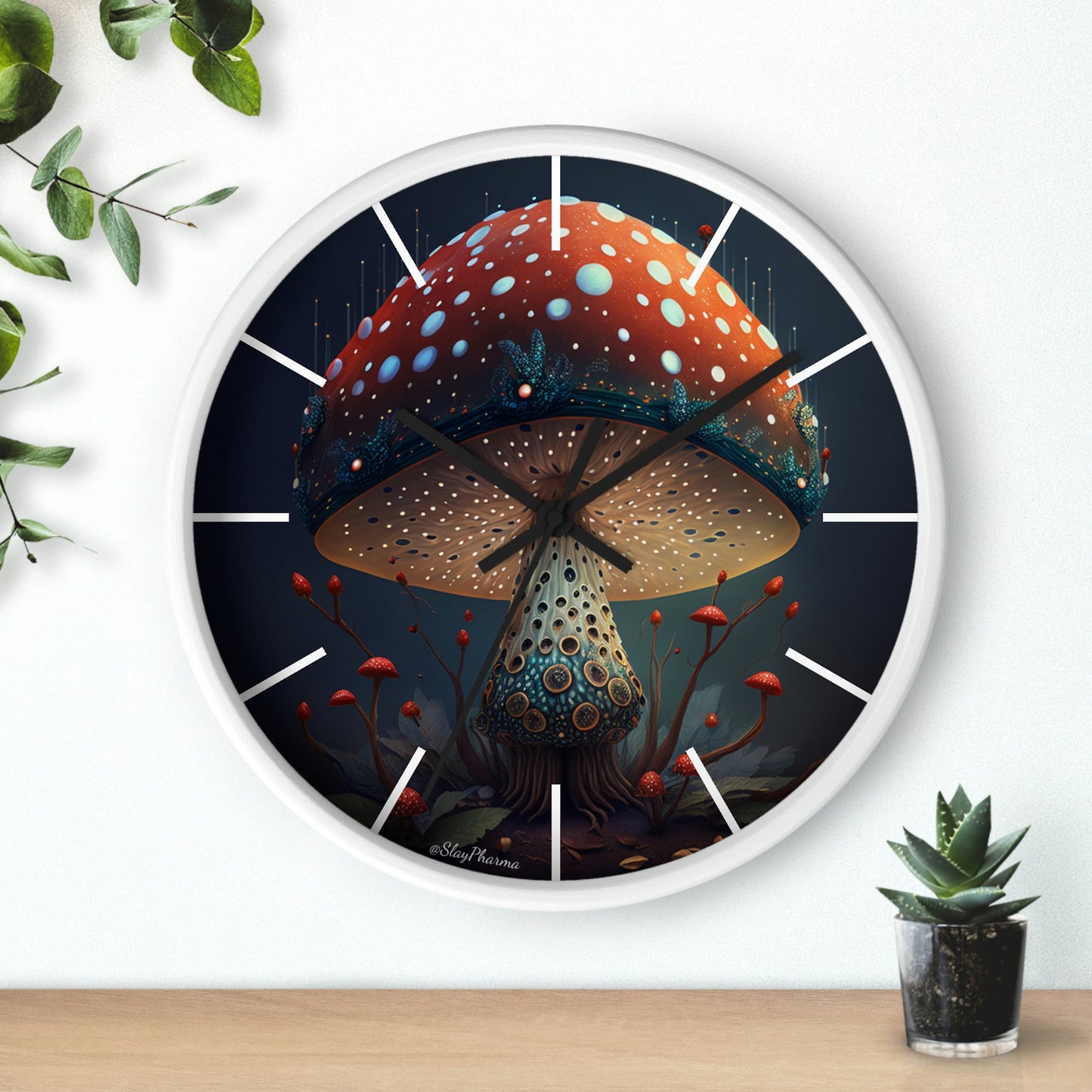 Amanita Dreams Wall Clock w/ lines