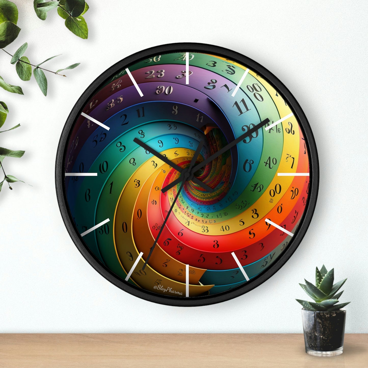 Timeless Impossible Spiral Wall Clock #1 w/ lines