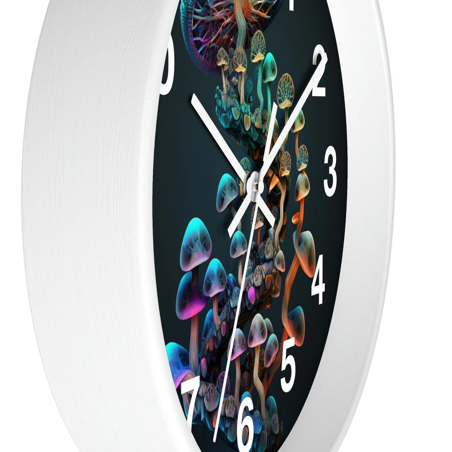 Infinite Mushroom DNA Wall Clock #3 w/ numbers