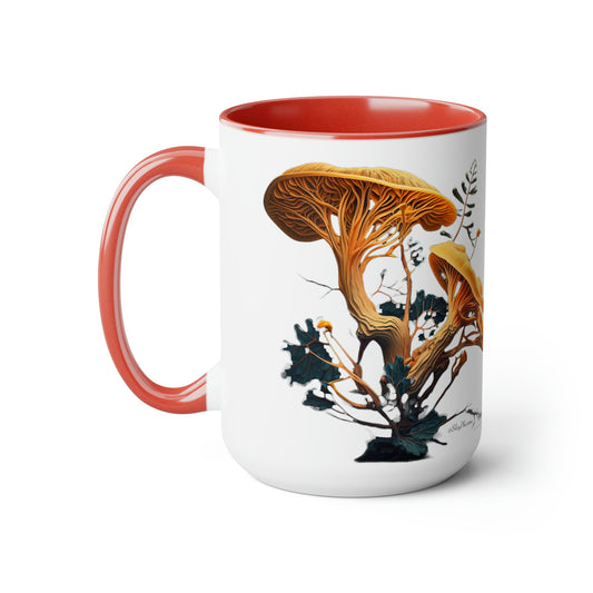 Golden Chanterelle Mushroom Coffee Mug, 15oz