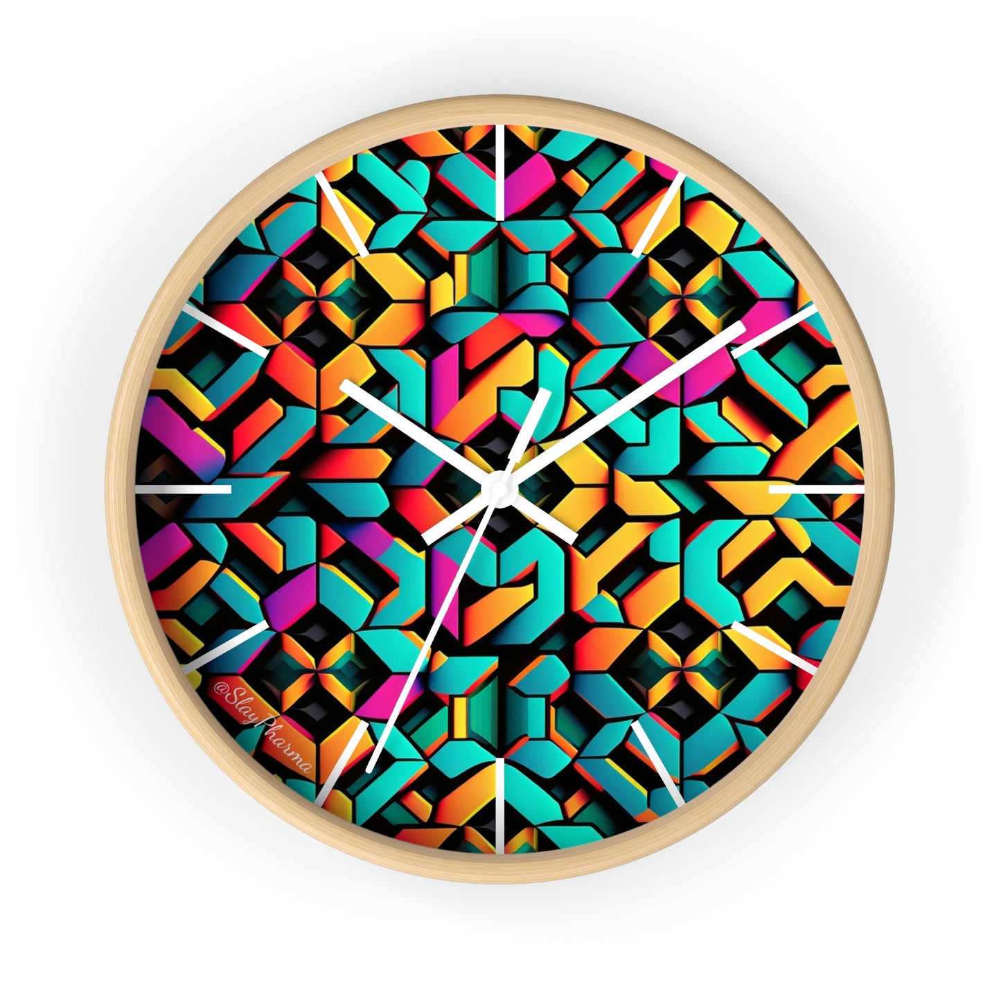 Geometric Wall Clock #2 w/ lines