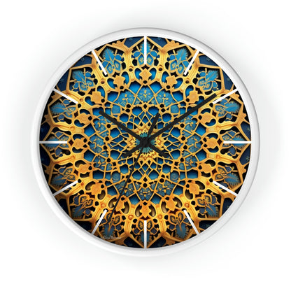 Muqarnas pattern Wall Clock w/ lines