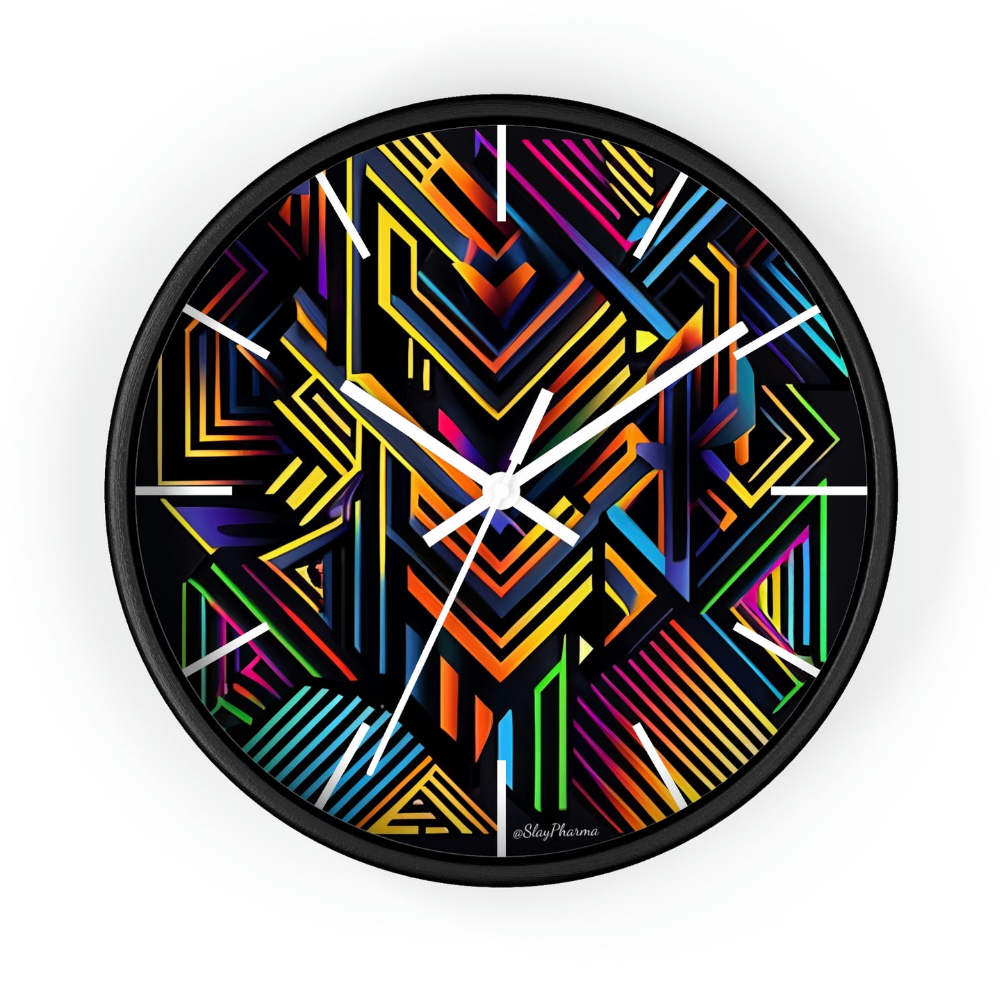 Geometric Wall Clock #3 w/ lines