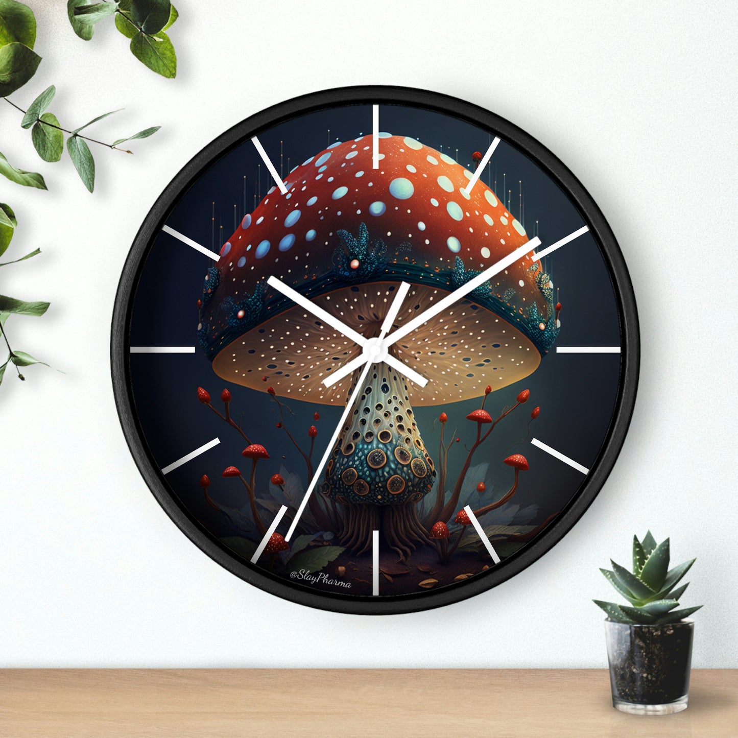 Amanita Dreams Wall Clock w/ lines