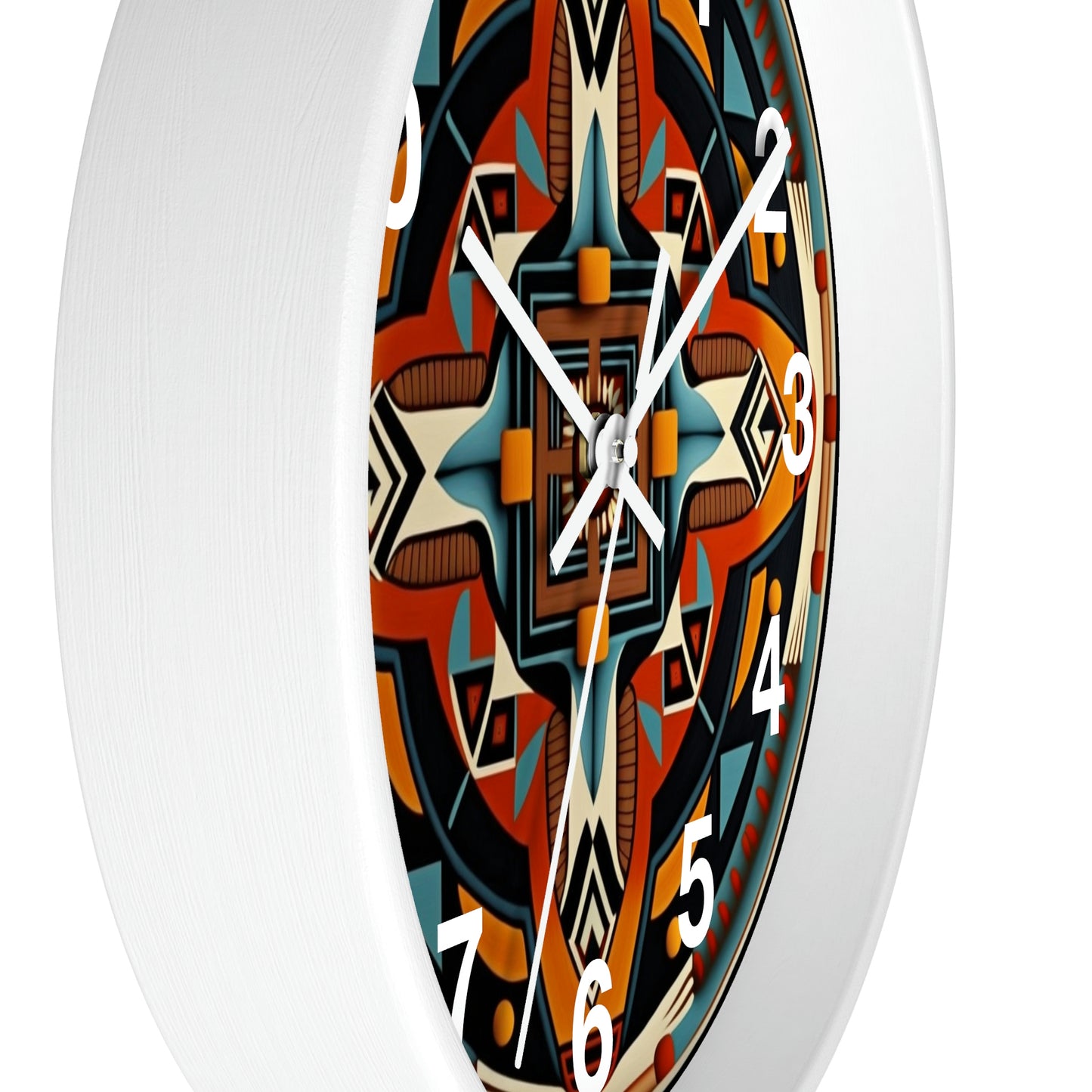 Native American pattern Wall Clock #5 w/ numbers